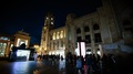 Baku Central Railway Station At Night With People Time Lapse