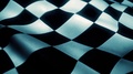 Checkered Racing Flag Waving In The Wind