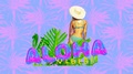 Minimal Motion Design. Flowers Background. Text Aloha Vibes. Beach Mood