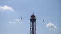 Cable Car, Barcelona Port, Spain. Cable Carsing Towards Each Other.