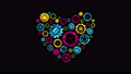 Heart Shape From Colorful Tech Gears Video Animation