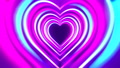 3d 4k Abstract Tunnel/ Neon Animation - Heart Shapes - Love Concept