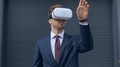 Businessman In Virtual Reality Headset