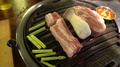 Part One. Cooking Samgyeopsal On A Korean Bbq Grill. Pork Fat, Pork Chop,