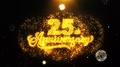 25th Happy Anniversary Wishes Greetings Card, Invitation, Celebration Firework