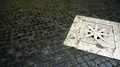 Antique White Marble Manhole Cover With Star Decoration