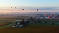 Aerial Truck Forward Of Large Hot Air Balloon Festival In Lancaster County
