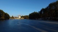 Frozen Lake In The Middle Of Serbia`s Zlatibor Mountain Resort, Clear Sky