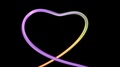 Moving Colorful Line Along The Path In The Shape Of A Heart. Luma Matte Included