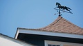 Equestrian Wind Vane Or Weather Vane Depicting A Horse Atop A Blue Barn