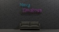 Neon Merry Christmas, Logo, Emblem, Banner And Label, Bright Signboard, Light
