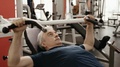 Active Training Of Old Man At Gym Or Hard Workout And Exercise For Body Health