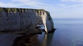 Aerial Circle Shot Of The Natural Arch Of Etretat France Normandy A Sunny