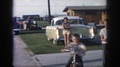 New Orleans Louisiana Usa-1958: Man And Children In The Driveway Of Their Home
