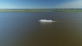 Drone Largest Siberia Lena River Pillars Rocks Lone Cruise Ship Landscape Russia