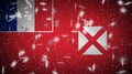 Wallis And Futuna Flag Falling Snow Loopable, New Year And Christmas Background