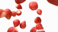 Strawberries Flying Falling In The Air Tabletop Shot On Highspeed Phantom