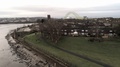 Widnes Runcorn Silver Jubilee Bridge Waterfront Aerial View Along River