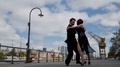 Low Angle Shot Of Two Professional Tango Dancers Performing In Buenos Aires