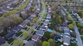 Aerial Over Rows Of Middle Upper Class Homes Single Family Units Real Estate