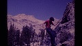 Minaret Wilderness California Usa.M-1975: Man Wearing Red Shirt Repels Down