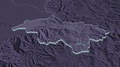 Cañar Extruded. Ecuador. Stereographic Administrative Map