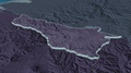 Carchi Extruded. Ecuador. Stereographic Administrative Map