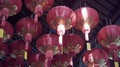Close Up Of Indoor Chinese Paper Lanterns, Low Angle Circle Pan