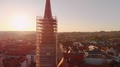 Gorgeous Tower In Middle Of Town Square And European Downtown, Bavaria,