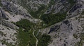 Paklenica Canyon In South Velebit Mountain With Mountain Trail - Aerial