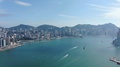 Aerial View Of Hong Kong Skyline With Waterfront Skyscrapers At Victoria