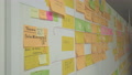 Pond5 Post-it wall of scrum master in an european office ungraded footage