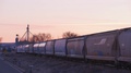 Utah Circa-2020. Stabilized Driving Shot Of Train At Sunrise. Shot With