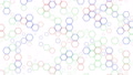 Tri-Color Hexagonal Shapes Appear And Disappear On A White Background. Slow