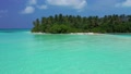 Wide Shot Of A Cay With Various Palm Trees In The Middle Of The Day, Panning To
