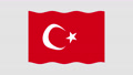 An Animated Icon Of The Flag Of Turkey. Alpha Channel Is Gray. Flat Style.