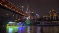 Onboard Cruise Boat Shot Of Masangxi Bridge And City Skyline At Night,