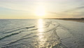 Calm Deep Blue Seas And Sandy Beach In Denmark During Sunrise