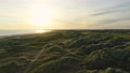 Scenic Shot Of Beach In Denmark And Green Fields That Stretches The Horizon