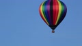 Rainbow Hot Air Balloon Floats Across Screen To Left Fires Tank Duck Flies B