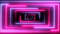 4k Glowing Neon Line Abstract Background, Seamless Background Pink Purple Looped