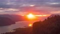 Spectacular And Colorful Sunrise In The Columbia River Gorge And Vista House.