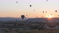 Timelapse Of Hot Air Balloons Rising Over Scenic Cappadocia Valley At