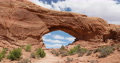Tourist Exploring Windows Arch Arches National Park Utah 4k