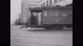 1930s San Francisco: Streetcar Rounds Curve, Cars Pass. Large Crowd Of Women In