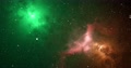 Rainbow Nebula Multicolor Galaxy Traveling Into Space Green Screen Milky Way