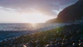 Slow Motion Waves Crashing In On Rocky Beach During Sunset (Madeira)