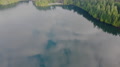 Aerial View Of Sky Reflection On The Lake Surrounded By The Forest