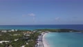 High Altitude Video On Sandy Beach Bay And Crystal Clear Blue Water