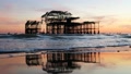 Sunset Beach Reflections Of Brighton Pier